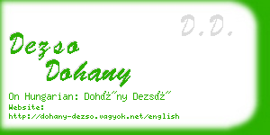 dezso dohany business card